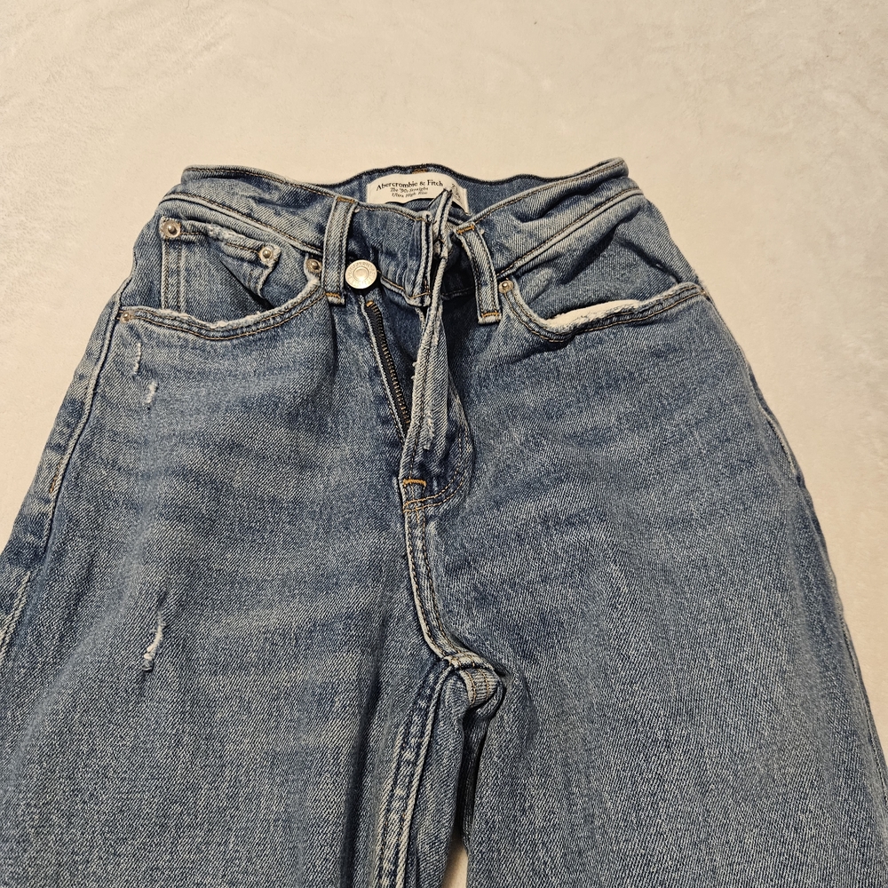 Abercrombie & Fitch 90s Straight Ultra High Rise  Curve Lv sz 23 000 Crosswaist